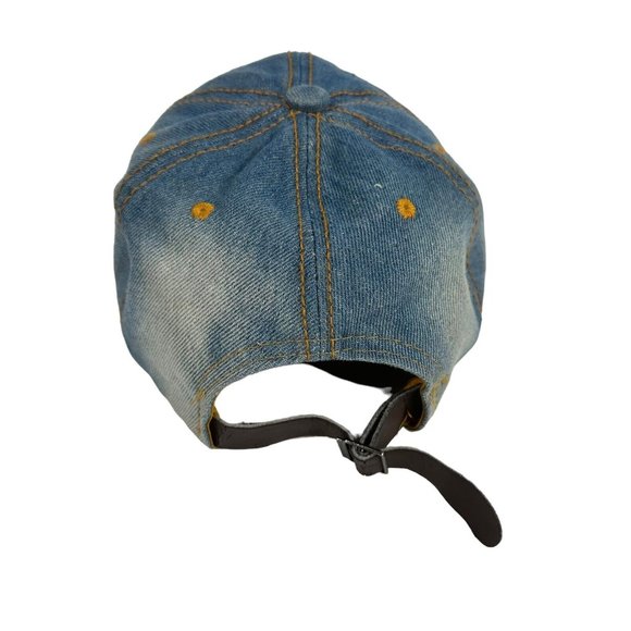 Womens Boss Hat Blue Denim Rhinestones Bling Cap One Size Adjustable Magid Hats - Picture 6 of 11